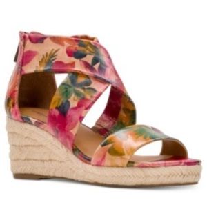 PATRICIA NASH | Floral Rubia Leather Wedge Sandals